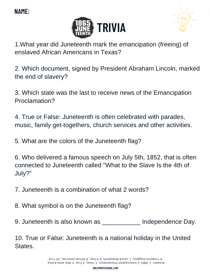 Juneteenth Activity Packet (FREE)